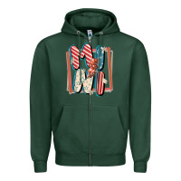 Sports Green 4th of July mini with lightning bolt Zipper Hoodie - FaDigitalArtStudio
