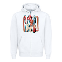 White 4th of July mini with lightning bolt Zipper Hoodie - FaDigitalArtStudio