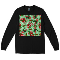 Black Christmas candy cane Long Sleeve Tee - NancyCooperArtShop
