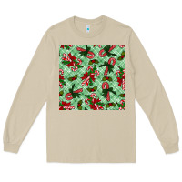 Mushroom Christmas candy cane Long Sleeve Tee - NancyCooperArtShop