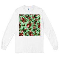 White Christmas candy cane Long Sleeve Tee - NancyCooperArtShop