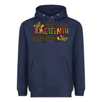 Navy colorful juneteenth celebration art Heavyweight Hoodie - LillyAllenDesigns