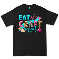 Black eat sleep craft repeat Premium Tee - NancyCooperArtShop