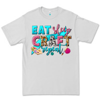 Dove Grey eat sleep craft repeat Premium Tee - NancyCooperArtShop