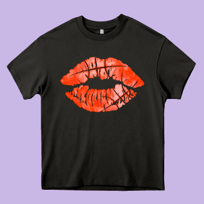 Basketball Lips Heavy Core Tee Designed By Adodesignshop