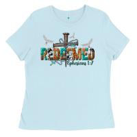 Baby Blue redeemed ephesians 1 7 Ladies Tee - NancyCooperArtShop