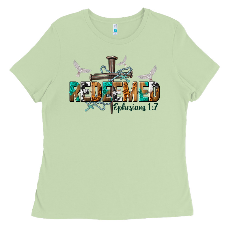 Redeemed Ephesians 1 7 Ladies Tee by NancyCooperArtShop | Teevron