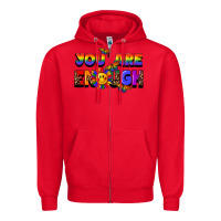 Red you are enough Zipper Hoodie - FaDigitalArtStudio