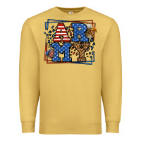 Antique Gold Army Veteran leopard frame 4th of July Premium Sweatshirt - LillyAllenDesigns