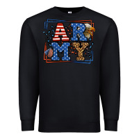 Black Army Veteran leopard frame 4th of July Premium Sweatshirt - LillyAllenDesigns