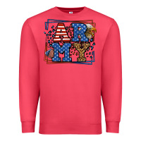 Cardinal Army Veteran leopard frame 4th of July Premium Sweatshirt - LillyAllenDesigns