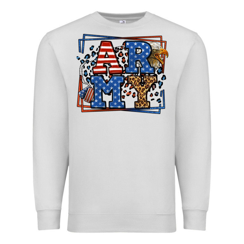 Army Veteran Leopard Frame 4th Of July Premium Sweatshirt by LillyAllenDesigns | Teevron