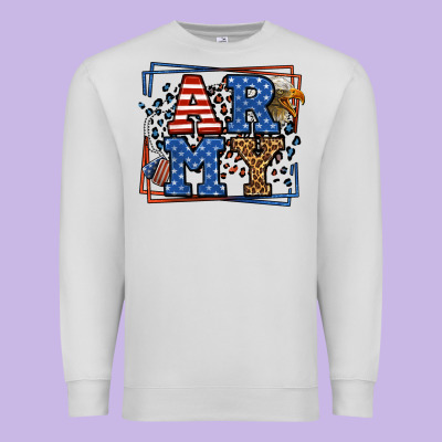 Army Veteran Leopard Frame 4th Of July Premium Sweatshirt Designed By Lillyallendesigns
