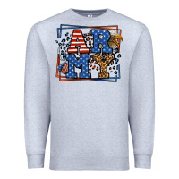 Heather Grey Army Veteran leopard frame 4th of July Premium Sweatshirt - LillyAllenDesigns