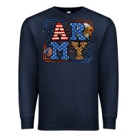 Navy Army Veteran leopard frame 4th of July Premium Sweatshirt - LillyAllenDesigns