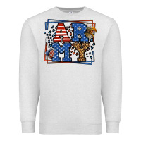 Oatmeal Heather Army Veteran leopard frame 4th of July Premium Sweatshirt - LillyAllenDesigns