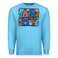 Ocean Blue Army Veteran leopard frame 4th of July Premium Sweatshirt - LillyAllenDesigns