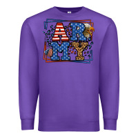 Purple Army Veteran leopard frame 4th of July Premium Sweatshirt - LillyAllenDesigns