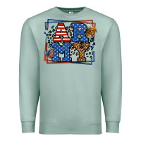 Seafoam Army Veteran leopard frame 4th of July Premium Sweatshirt - LillyAllenDesigns