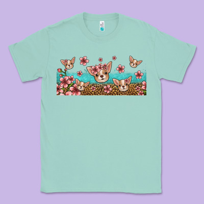 Floral Chihuahua Dogs Classic Tee Designed By Jasminsmagicworld