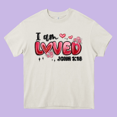 I Am Loved John 3 16 Heavy Core Tee Designed By Maliassmallbusiness