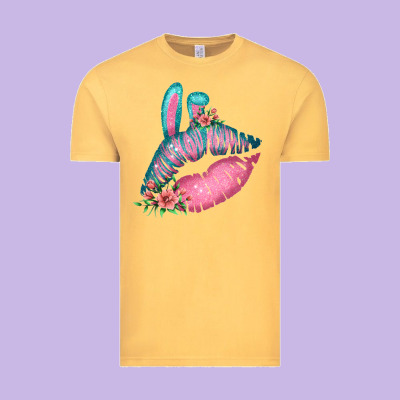 Eared Turquoise Pink Easter Lips Vintage Tee Designed By Bettercallsaul