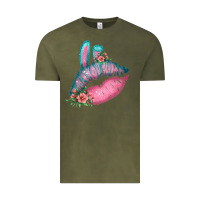 Vintage Olive Eared Turquoise Pink Easter Lips Vintage Tee - Bettercallsaul