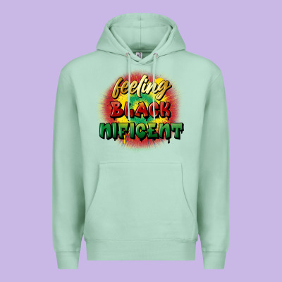 Feeling Blacknificent Premium Hoodie Designed By Fadigitalartstudio
