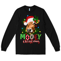 Black Mooey Christmas Long Sleeve Tee - texasbilliewilder