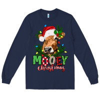 Navy Mooey Christmas Long Sleeve Tee - texasbilliewilder