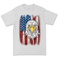 Dove Grey American flag eagle Premium Tee - MaliasSmallBusiness