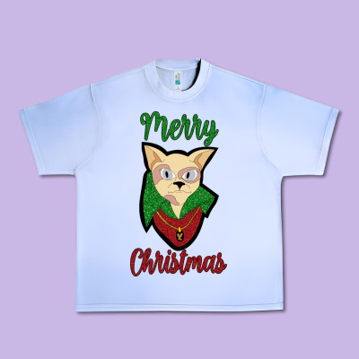 Merry Christmas Cat Urban Heavy Tee Designed By Bettercallsaul
