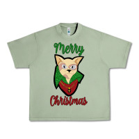 Oil Green Merry Christmas Cat Urban Heavy Tee - Bettercallsaul