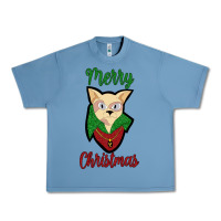 Pebble Blue Merry Christmas Cat Urban Heavy Tee - Bettercallsaul