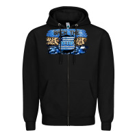 Black Back the blue Zipper Hoodie - FaDigitalArtStudio