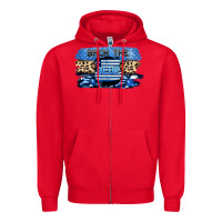 Red Back the blue Zipper Hoodie - FaDigitalArtStudio