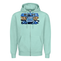 Seafoam Back the blue Zipper Hoodie - FaDigitalArtStudio
