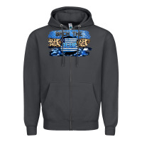 Smoke Back the blue Zipper Hoodie - FaDigitalArtStudio