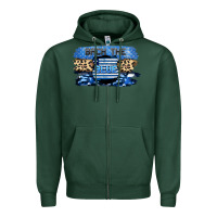 Sports Green Back the blue Zipper Hoodie - FaDigitalArtStudio