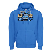 True Royal Back the blue Zipper Hoodie - FaDigitalArtStudio