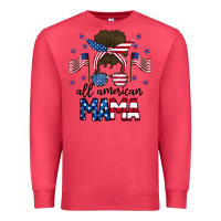 Cardinal All American Mama Messy Buny Premium Sweatshirt - CowhideDigitalArt
