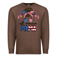 Chestnut All American Mama Messy Buny Premium Sweatshirt - CowhideDigitalArt