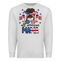 Dove Grey All American Mama Messy Buny Premium Sweatshirt - CowhideDigitalArt