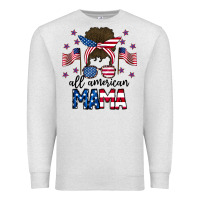 Oatmeal Heather All American Mama Messy Buny Premium Sweatshirt - CowhideDigitalArt