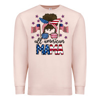 Pale Pink All American Mama Messy Buny Premium Sweatshirt - CowhideDigitalArt