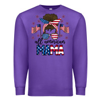 Purple All American Mama Messy Buny Premium Sweatshirt - CowhideDigitalArt