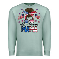 Seafoam All American Mama Messy Buny Premium Sweatshirt - CowhideDigitalArt