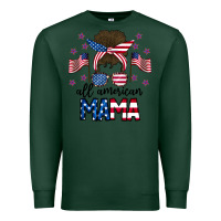 All American Mama Messy Buny Premium Sweatshirt | Teevron