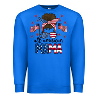 True Royal All American Mama Messy Buny Premium Sweatshirt - CowhideDigitalArt