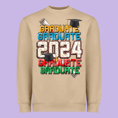 Graduate 2024 Heavyweight Sweatshirt Designed By Cowgirlartshop